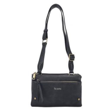 Imagem de Liz Soto Zoe Bolsa tiracolo feminina para celular – Bolsa transversal pequena de couro vegano para mulheres e viagens, Preto, Zoe