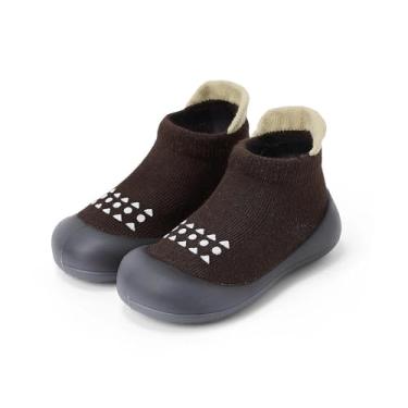Imagem de Bearbay Sapatos de caminhada para bebês, antiderrapante, respirável, com sola de borracha macia, tênis para bebês meninos e meninas, Af-39 marrom escuro, 12-18 Months Toddler