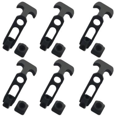 Imagem de Unlorspy 6 travas flexíveis de borracha com alça em T, trava de ferrolho preta de 10 cm para caixa de ferramentas, barco e refrigerador