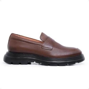 Imagem de Sapato Loafer Masculino Couro Luxo Sola Italiana Leve-Masculino