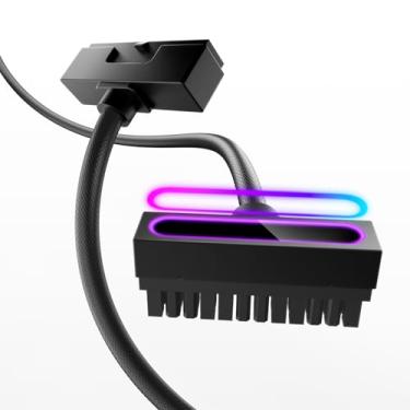 Imagem de AsiaHorse Hydrus-24PIN PC PSU cabo de extensão ARGB LED, cabo de extensão de energia da placa-mãe de fio de cobre design minimalista integrado, potência de 2000 W (conjunto inteiro), cabo de