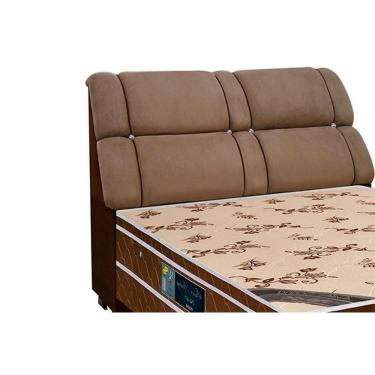 Imagem de Cabeceira Cama Box Estofada Queen Queen Imperador Suede Marrom Chocolate - Simbal