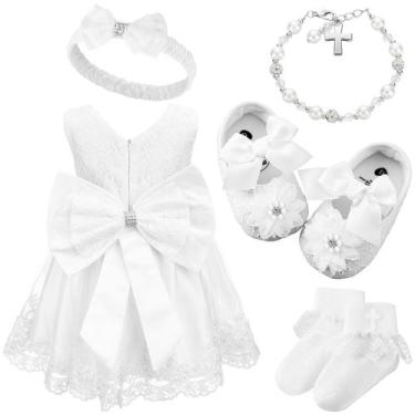 Imagem de Roupa de batismo Bunnycool Baby Girl, 5 peças, branca 0-6M