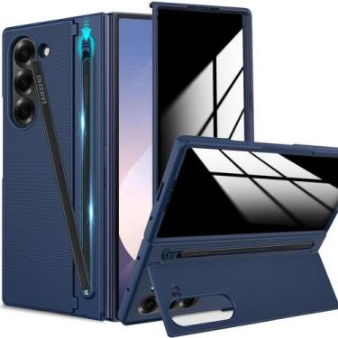 Imagem de Capa YQODSZ para Samsung Galaxy Z Fold 6 com suporte para caneta S azu