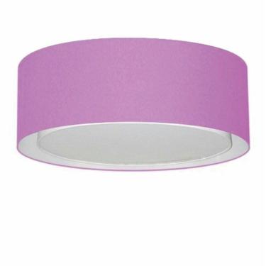 Imagem de Plafon Cilíndrico Duplo Vivare Md-3038 Cúpula Em Tecido 80x30cm - Bivolt Lilás 127/220v