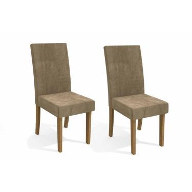 Imagem de Kit 2 Cadeiras 2cad131 Freijó Suede Caramelo