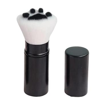 Imagem de barenx Pincel de maquiagem de pata de gato, pincel cosmético, pincel de pó, para maquiagem de contorno de sombras em pó facial - preto retrátil