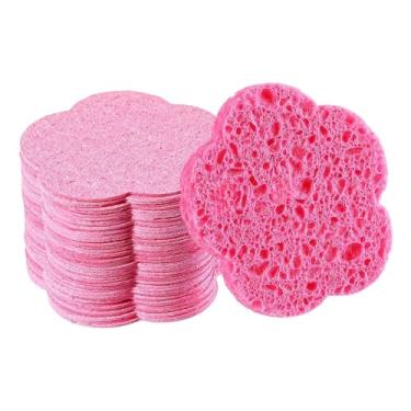 Imagem de Kokiya 50 esponjas faciais compactadas para limpeza facial, que limpam e purificam a pele, ideais para cuidados com a pele e remoção suave de maquiagem, Forma de Ameixa