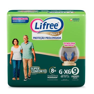 Imagem de Roupa Íntima Lifree Pants Proteção Prolongada Super Conforto Tamanho G/XG Unissex 9 Unidades