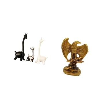 Imagem de Fenteer Estátua de Girafa E Estatueta de Cerâmica Moderna, Escultura Central Criativa para Mesa, Escritório, Estante, Quarto, Sala de Jantar, Decoração, Prese