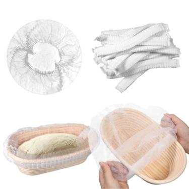 Imagem de 50 peças de forro de banneton descartável, capa de cesta, antiaderente, à prova de pão, forro para tigela de massa para fermentação crescente, acessórios para fazer pão fermentado, acessórios de