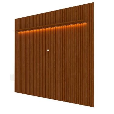 Imagem de Painel Para Tv Ripado Com Led Nobre Castanho - Gelius Móveis