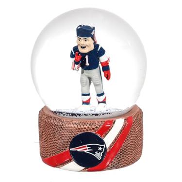 Imagem de Globo de neve NFL New England Patriots, globo de água de futebol oficialmente licenciado com logotipo do time, decoração de mesa de Natal e presente de lembrança para fãs masculinos e femininos