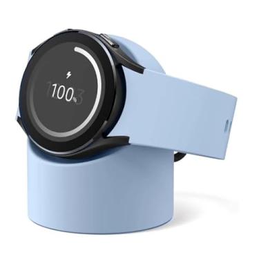 Imagem de Suporte de Carregamento para relógio inteligente, Base carregadora para Smartwatch Universal, Base Dock, Suporte Carregador de mesa, Silicone Durável (Azul)