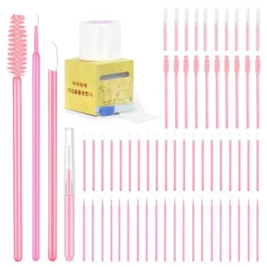 Imagem de Kit de suprimentos de laminação de sobrancelhas com 1 pacote com 1 embalagem de plástico para tatuagem de sobrancelha, aplicadores de lábios, pincéis, microcotonetes, pincéis interdentais para