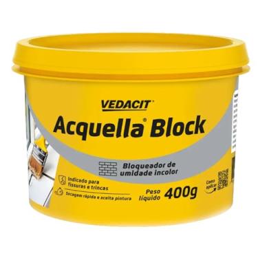 Imagem de ACQUELLA BLOCK – Impermeabilizante Total (Pote 400g) | Película Forte, Flexível, Resistente a UV | Veda Fissuras e Aceita Repintura