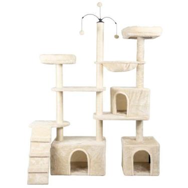 Imagem de Arranhador de gato grande, luxuoso, ajustável, multifuncional com casa