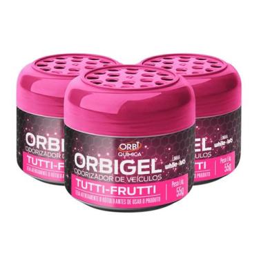 Imagem de Kit com 3 Odorizadores Cheirinho Automotivo Em Gel Fragrância Tutti-Fr