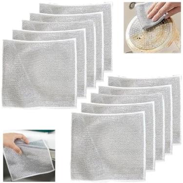 Imagem de 30 UNIDADES de Panos Prato Fio Prata Anti-Risco Multiuso Limpeza Cozinha Duráveis para Uso Úmido e Seco Suaves com Superfícies Ferramenta Fácil Usar Portátil