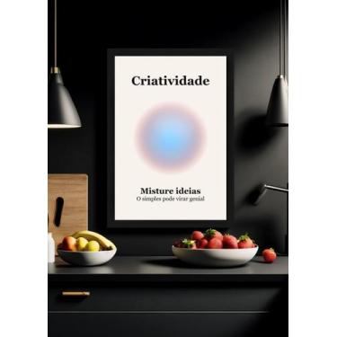 Imagem de Quadro Arte/Ideias/Criatividade com Vidro e Moldura Preta Tamanho:21cm