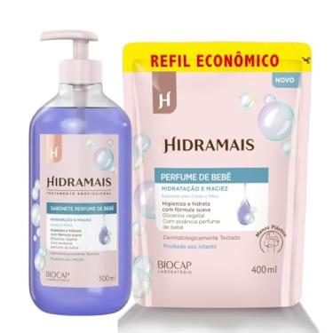 Imagem de Kit 1 Sabonete Perfume De Bebê 500ml 1 Refil Perfume De Bebê 400ml Hidramais