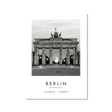 Imagem de Pôster de cidade preto e branco - impressão de viagem Roma Las Vegas Veneza Paris Sydney Amsterdam Amalfi Sanfrancisco Pintura em tela impressões de paisagem da cidade do mundo imagens de parede