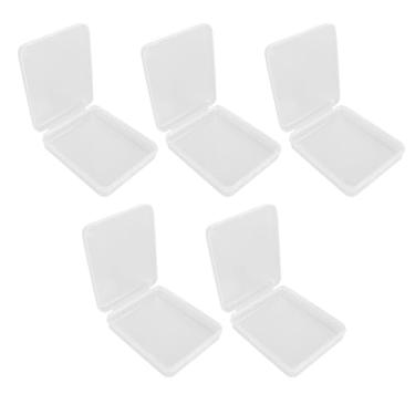 Imagem de Yinhing Caixa de Recipiente de Plástico Pequeno Transparente, 5 Unidades, Armazenamento Transparente Retangular Com Tampa Articulada para Joias Artesanais, Peças Pequenas e Armazenamento de Material