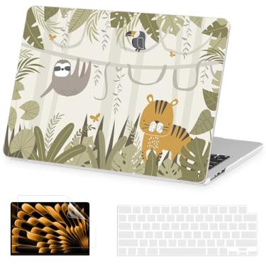 Imagem de AKIT Compatível com MacBook Air 13 polegadas 2025 2024-2022 M4 M3 M2 A3240 A3113 A2681, capa rígida exclusiva para laptop + protetor de tela + capa de teclado para MacBook Air 13,6 polegadas 2025