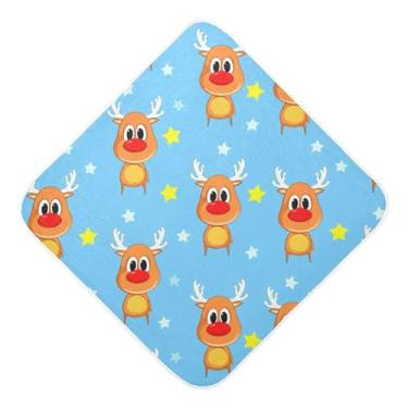 Imagem de Burbuja Toalha de banho para bebê rena - Toalha com capuz de musselina macia e absorvente para recém-nascidos e bebês, 89 x 89 cm