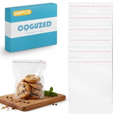 Imagem de CoguZed 200 sacos de presente de plástico transparente para lembrancinhas de festa, biscoitos, doces e pequenos presentes