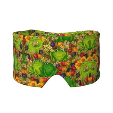 Imagem de Máscara protetora para olhos e orelhas com estampa de sapo, respirável, ajustável, blecaute, confortável