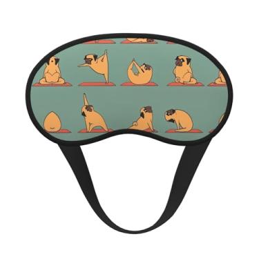 Imagem de Máscara de dormir blackout com estampa de pug para ioga, máscara para os olhos, leve, macia, para dormir, meditação, viagem, ioga