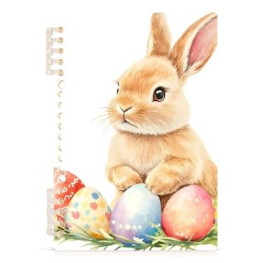 Imagem de Burbuja Caderno fofo com ovos de Páscoa coloridos, papel pautado universitário A5 com 60 folhas, caderno de anotações para diário, escritório, 1 pacote