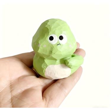 Imagem de MegeFul Hand-Carved Wooden Green Snake Figurine – 4” Small Rattlesnake Sculpture, Rustic Farmhouse Animal Decor for Home, Shelf, or Desk, Woodland Ornament Gift for Animal Lovers & Collectors