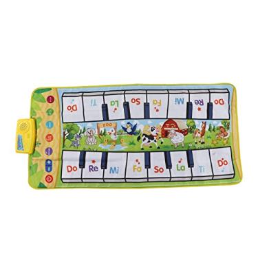 Imagem de SIWOTED Tapete de música para teclado duplo Animal Padrão Tapete de piano para teclado musical ajustável para 3 anos acima