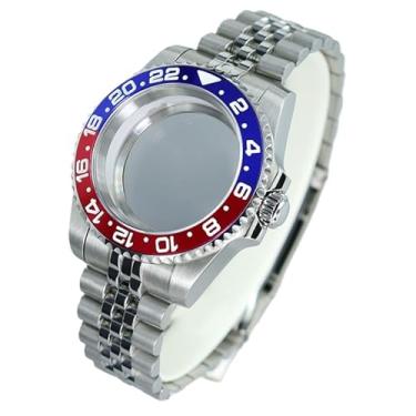 Imagem de FEIYASHI Caixa de relógio de mergulho de aço GMT de dois tons 200 m à prova d'água para movimento NH35/34/36/38 4R36 Miyota8215 ETA2824, Tampa inferior de vidro 4, For ETA2824 PT5000 Movement, Caixa