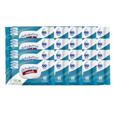 Imagem de TOALHA UMEDECIDA SELECT WIPES DEMAQUILANTE DE 50 UND COM TAMPA FLIPTOP - 20 UNIDADES