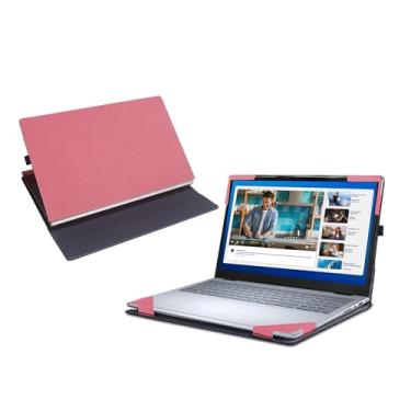 Imagem de WODBAO Capa para laptop Dell 16 Plus DB16250 16255 [não compatível com nenhum outro modelo], capa de bolso interno de couro PU 2 em 1 (rosa)