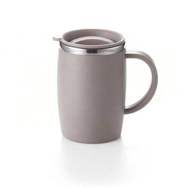 Imagem de HOQUSA Canecas de cerveja de aço inoxidável criativas de 500 ml, copo de café, copos de água com leite, restaurante, bar, casa, cozinha, bebidas, (marrom)