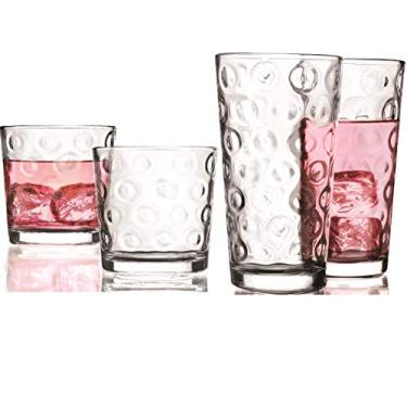 Imagem de Circleware Enorme conjunto circular de 12-170-445 ml e 6-354 ml, Copos de copo alto e uísque, copos para água, cerveja, suco, chá gelado, decoração de bebidas, 12 peças