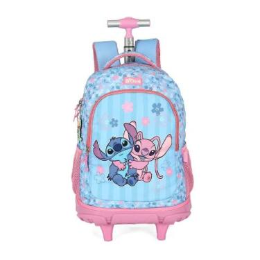 Imagem de Mochila De Rodinha Stitch e Angel Original Disney Luxcel, Stitch e Ang