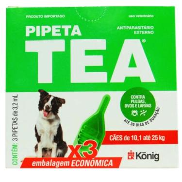 Imagem de Pipeta Tea 3,2ml Antiparasitário Contra Pulgas para Cães de 10,1 até 2