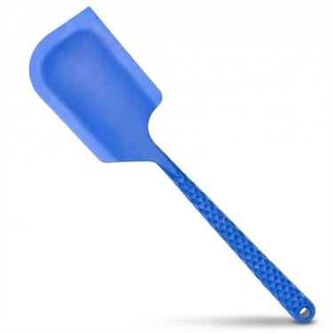 Imagem de Essencial de cozimento de férias: espátula de silicone extra larga, espátula de silicone resistente ao calor para assar, flexível para massa de biscoito, massa de bolo, panquecas, brownies (azul)