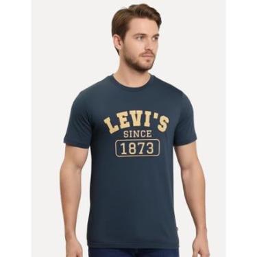 Imagem de Camiseta Levis Masculina Original Since 1873 Azul Marinho-Masculino