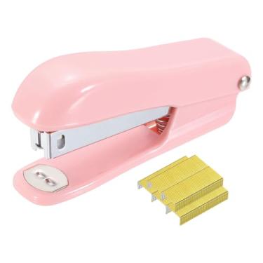 Imagem de PATIKIL Mini grampeador de mesa, pequeno grampeador de escritório fofo com 3000 grampos padrão 26/6, capacidade de 20 folhas para materiais de escritório, relatórios de projetos de artesanato, amarelo