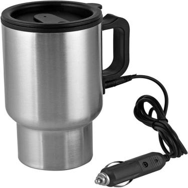 Imagem de Caneca Eletrica 12v Jarra Inox Termica Carro Garrafa Aquecedor Copo Aquecimento Automotivo Caminhao Barco