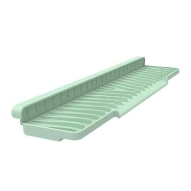 Imagem de ＫＬＫＣＭＳ Protetor contra respingos para pia de cozinha, porta-esponja, saboneteira, tapete de silicone flexível multifuncional para secagem de louça e, Luz Verde