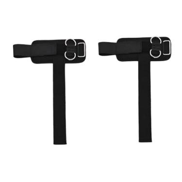 Imagem de Aymzbd 2x Munhequeiras de Levantamento de Peso com Argolas Duplas em D, Suportes de Pulso Acolchoados para Academia, Preto 31.5x17cm