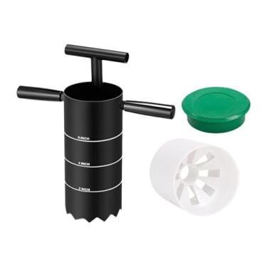Imagem de KiBcsLic Cortador de buracos de golfe portátil com cabo removível, acessórios para treinamento, cavador de buracos de aço para golfe, copo para de golfe para, 4 Inch Multi Hole