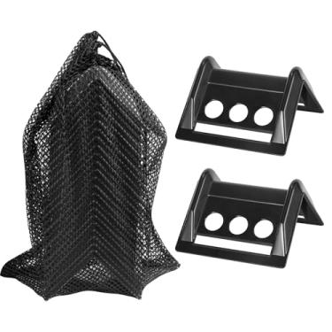 Imagem de Pacote com 24 protetores de borda de mesa com estojo de transporte correias de catraca de guincho de 10 cm de plástico para contêineres de transporte de caminhão de carga de mesa, preto